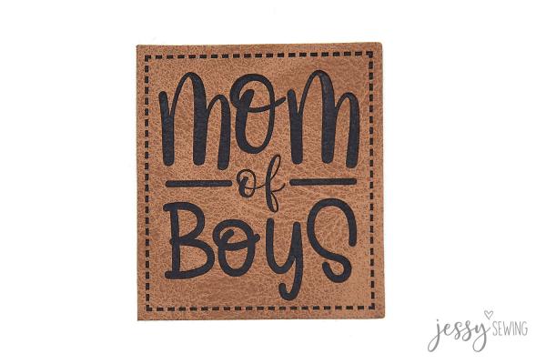 Kunstleder Label Mom of Boys by Jessy Sewing